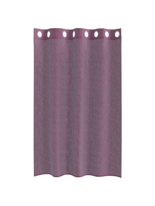 Voileeverhot läpiviennillä 2 kpl purppura 140x175 cm