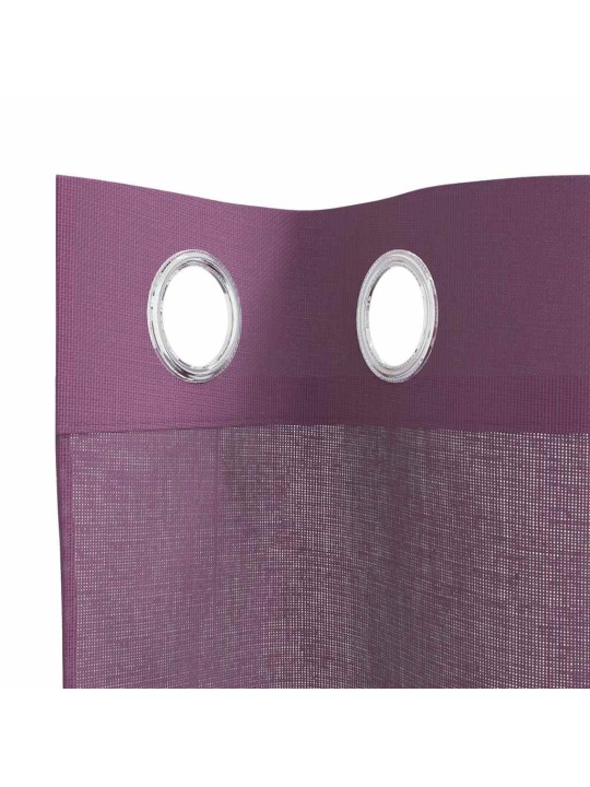 Voileeverhot läpiviennillä 2 kpl purppura 140x175 cm