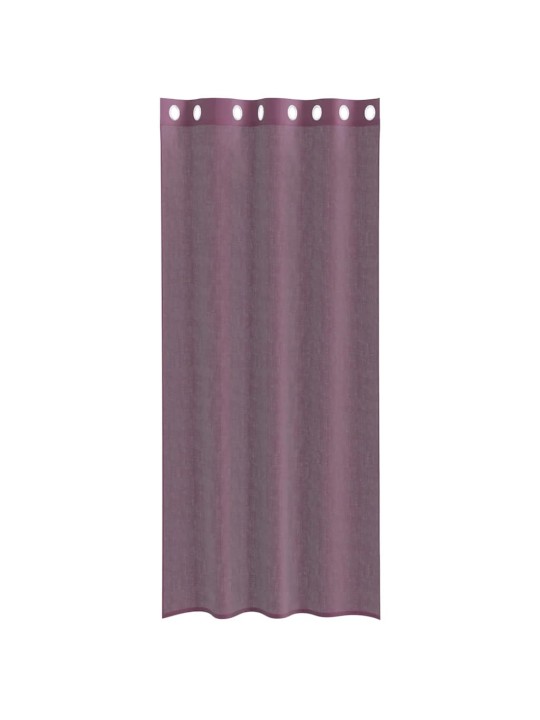 Voileeverhot läpiviennillä 2 kpl purppura 140x225 cm