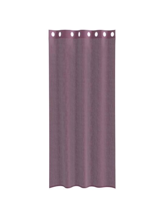 Voileeverhot läpiviennillä 2 kpl purppura 140x245 cm