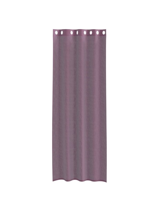 Voileeverhot läpiviennillä 2 kpl purppura 140x260 cm