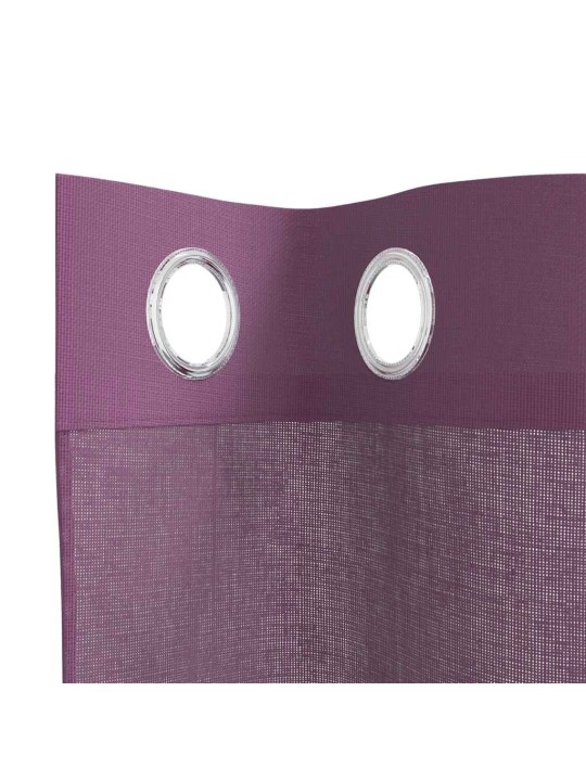 Voileeverhot läpiviennillä 2 kpl purppura 140x260 cm