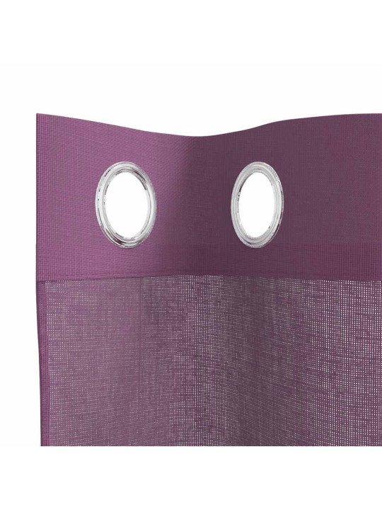 Voileeverhot läpiviennillä 2 kpl purppura 140x300 cm