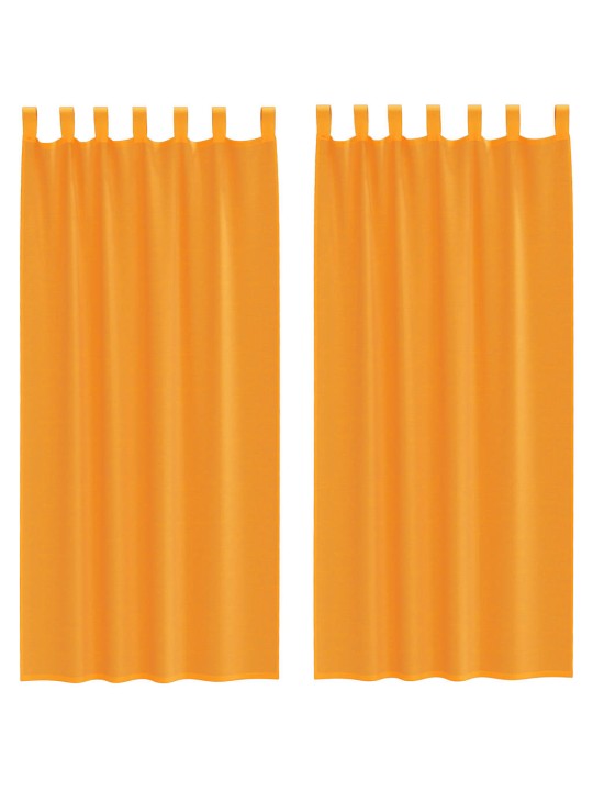 Voileeverhot lenkeillä 2 kpl oranssi 140x245 cm