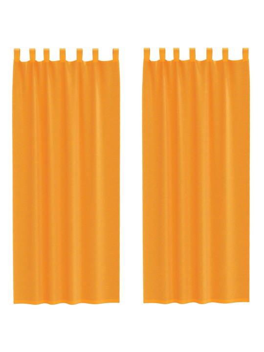 Voileeverhot lenkeillä 2 kpl oranssi 140x260 cm