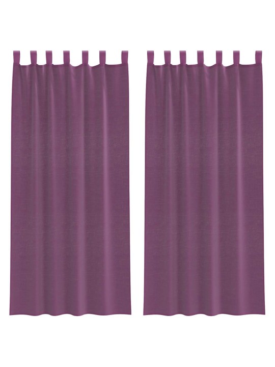 Voileeverhot lenkeillä 2 kpl purppura 140x245 cm