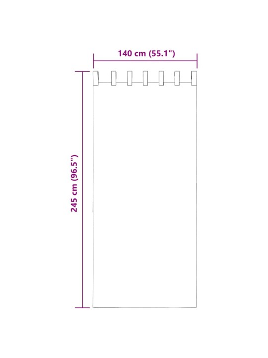 Voileeverhot lenkeillä 2 kpl purppura 140x245 cm