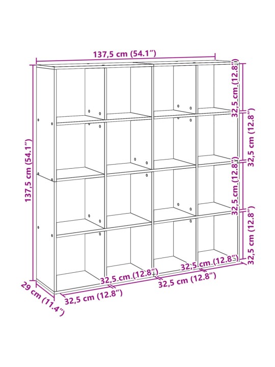 Kirjahylly artesaani tammi 102x29x143 cm lastulevy