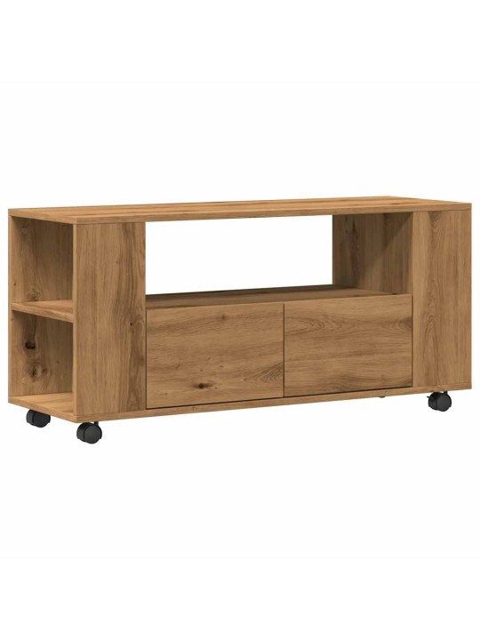 Tv kaappi pyörillä käsityöläinen tammi 102x34,5x43 cm