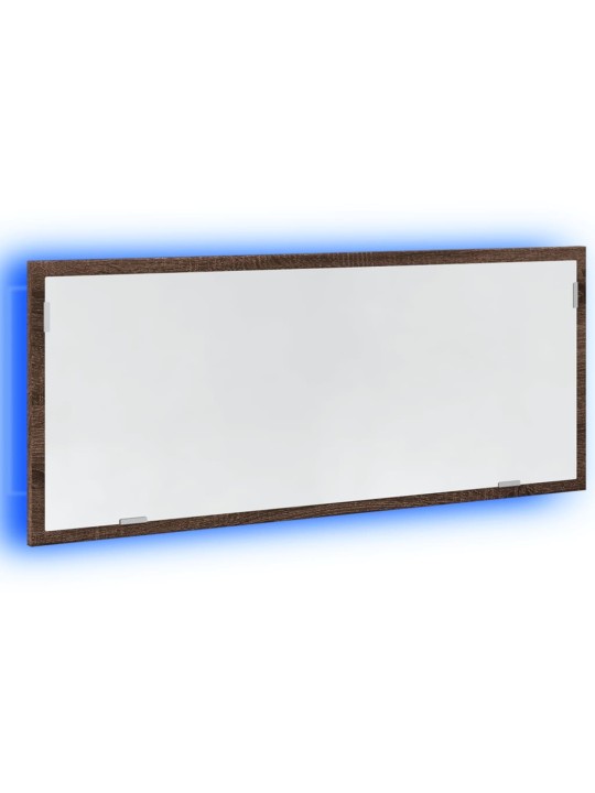 Kylpyhuoneen LED-peili ruskea tammi 100x8,5x37 cm tekninen puu