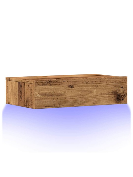 Tv-kaappi led-valoilla vanha puu 60x35x15,5 cm