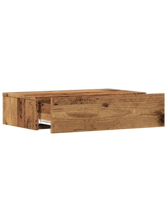 Tv-kaappi led-valoilla vanha puu 60x35x15,5 cm