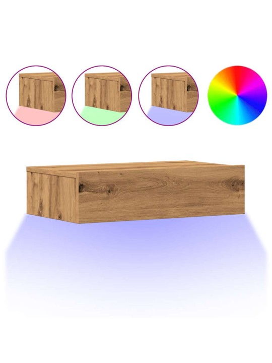 Tv-kaappi led-valoilla käsityöläinen tammi 60x35x15,5 cm