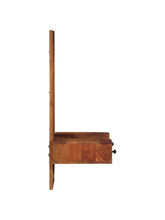 Seinäpeili laatikoilla 60x33x90 cm massiivipuu akaasia