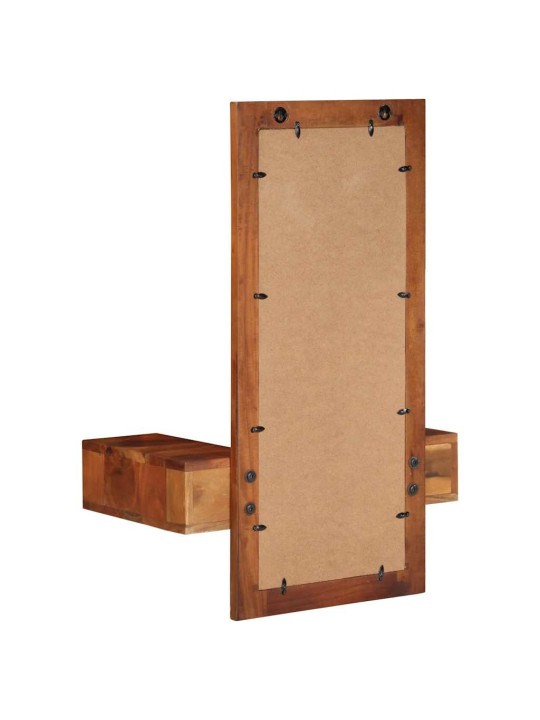 Seinäpeili laatikoilla 60x33x90 cm massiivipuu akaasia