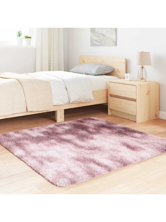 Pörrömatto korkeanukkainen navarra pölypinkki 120x120 cm