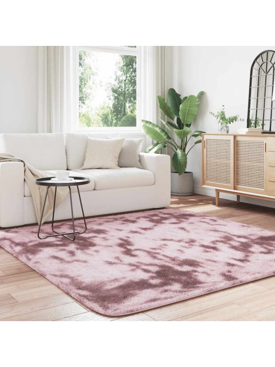 Pörrömatto korkeanukkainen navarra pölypinkki 200x200 cm