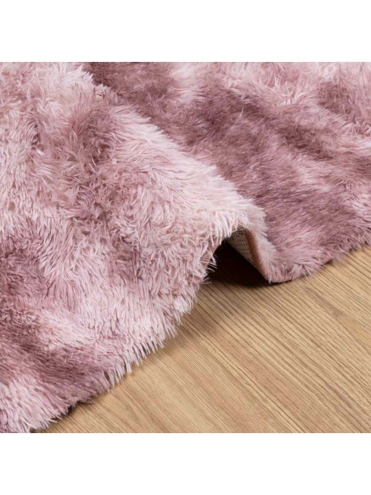 Pörrömatto korkeanukkainen navarra pölypinkki 200x200 cm