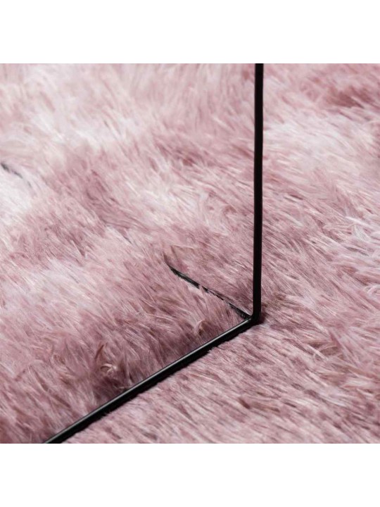 Pörrömatto korkeanukkainen navarra pölypinkki 200x200 cm