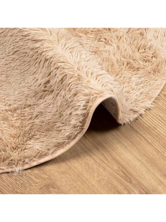 Pörrömatto korkeanukkainen navarra beige 120x120 cm polyesteri