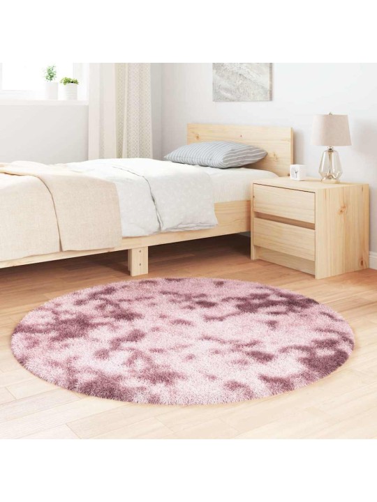 Pörrömatto korkeanukkainen navarra pölypinkki 120x120 cm