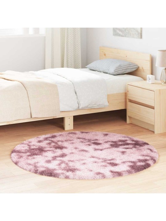 Pörrömatto korkeanukkainen navarra pölypinkki 120x120 cm