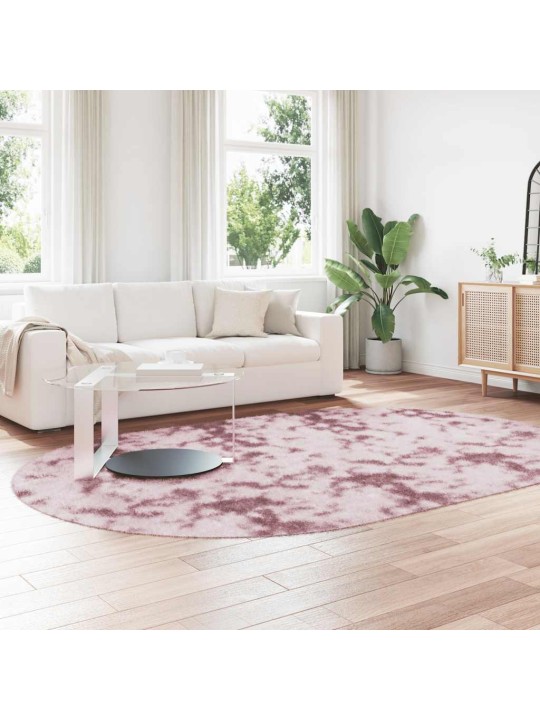 Pörrömatto korkeanukkainen navarra pölypinkki 300x200 cm