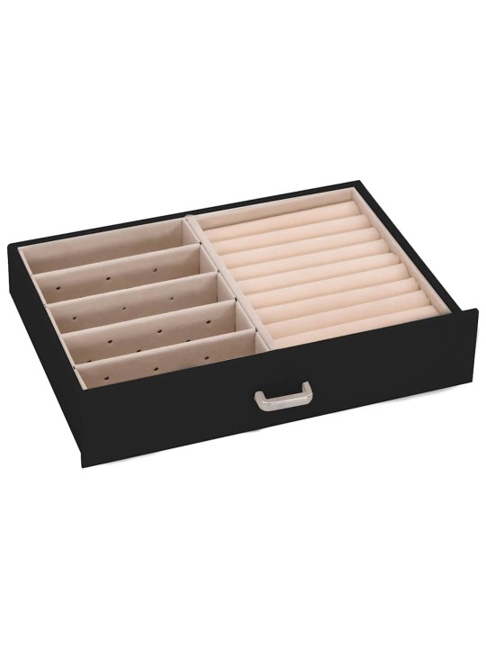 Jewellery box 5-kerroksinen peililukittavalla mustalla