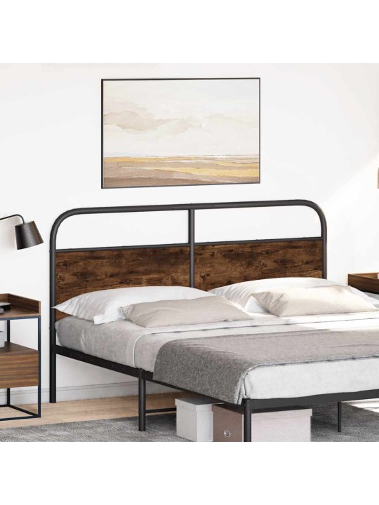 Sängynpääty savutammi 150 cm teräs ja tekninen puu