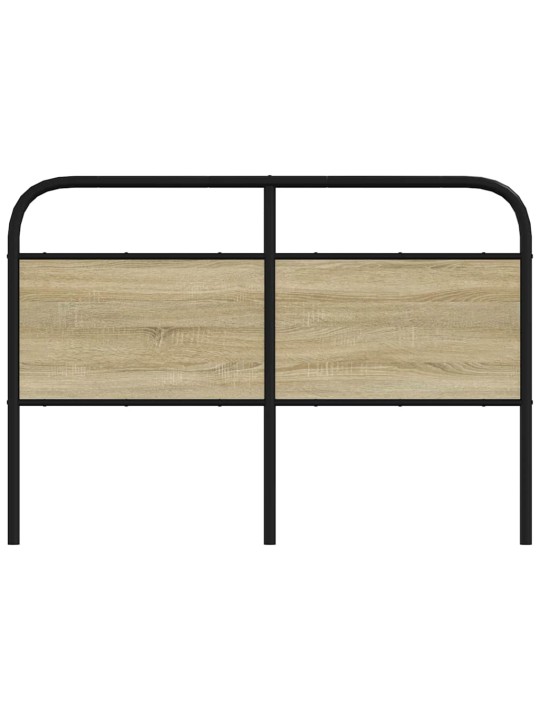 Sängynpääty sonoma-tammi 120 cm teräs ja tekninen puu