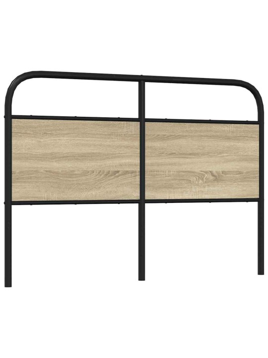 Sängynpääty sonoma-tammi 120 cm teräs ja tekninen puu