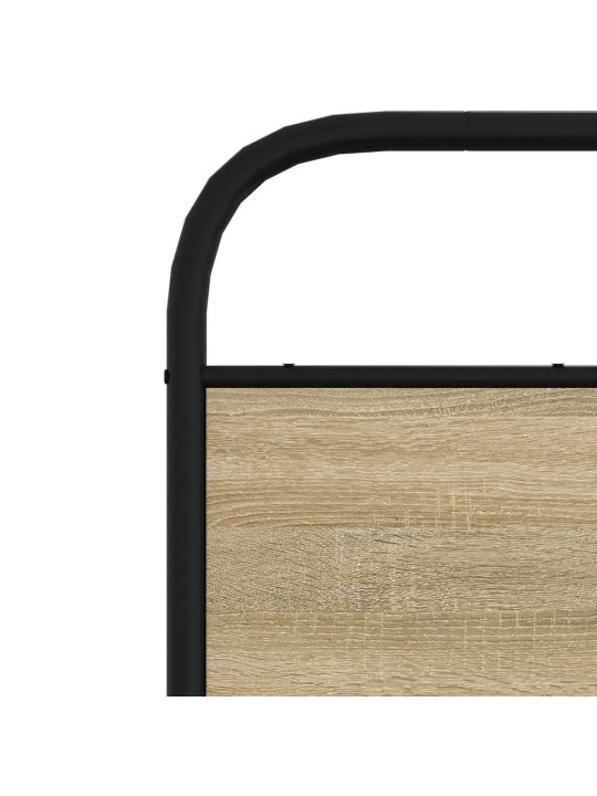 Sängynpääty sonoma-tammi 120 cm teräs ja tekninen puu