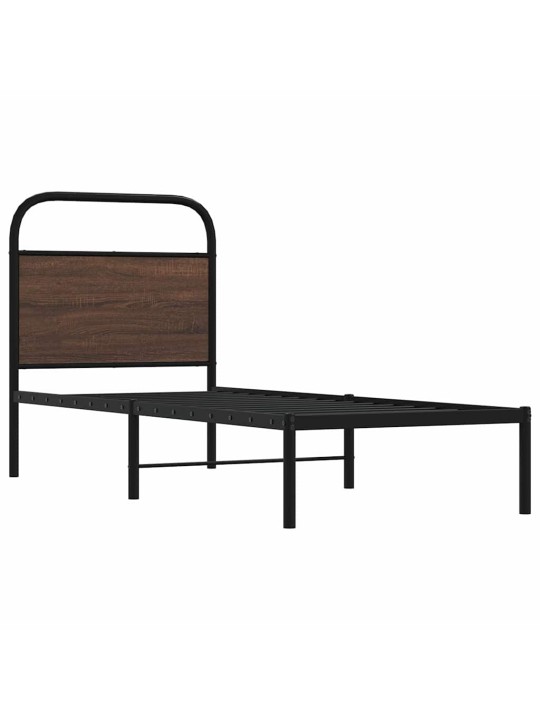 Sängynrunko ilman patjaa 75x190 cm ruskea tammi tekninen puu