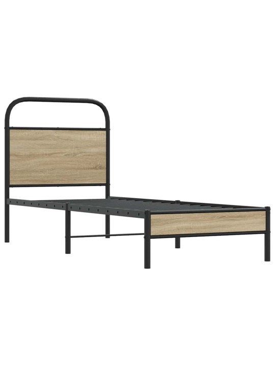 Sängynrunko ilman patjaa 75x190 cm savutammi tekninen puu