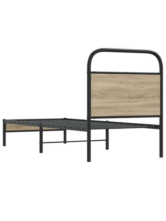 Sängynrunko ilman patjaa 75x190 cm savutammi tekninen puu