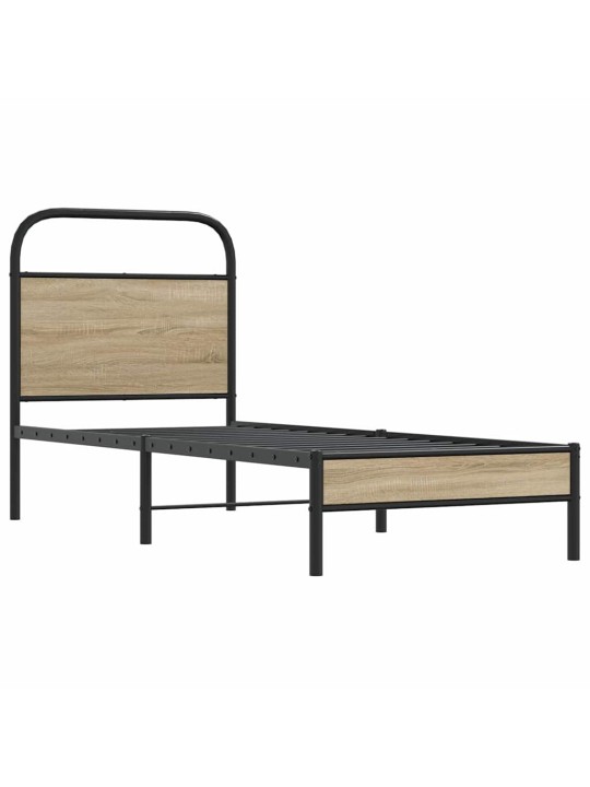 Sängynrunko ilman patjaa 80x200 cm savutammi tekninen puu