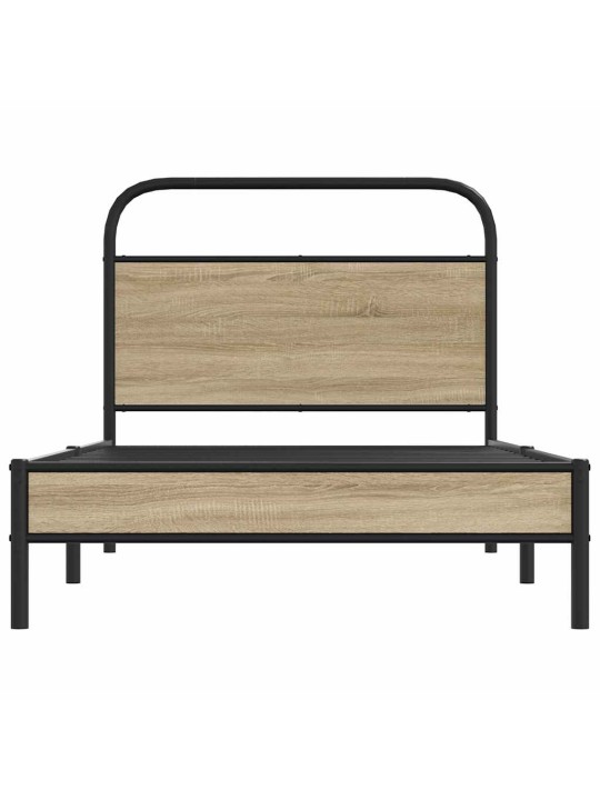 Sängynrunko ilman patjaa 90x200 cm savutammi tekninen puu