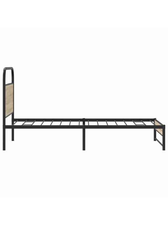 Sängynrunko ilman patjaa 90x200 cm savutammi tekninen puu