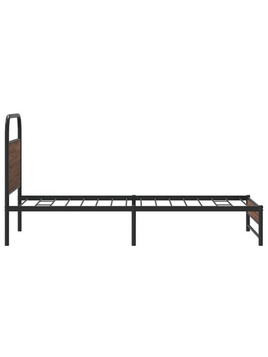 Sängynrunko ilman patjaa 90x200 cm ruskea tammi tekninen puu