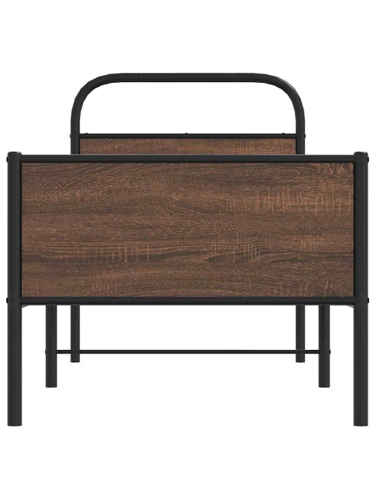 Sängynrunko ilman patjaa 75x190 cm ruskea tammi tekninen puu