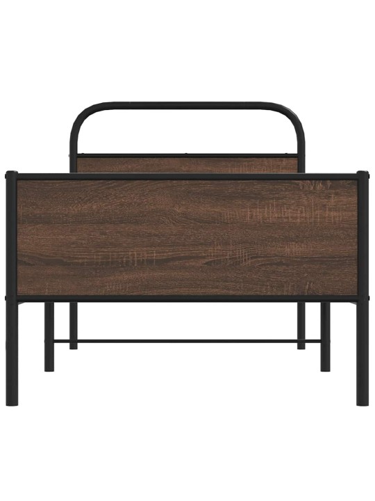 Sängynrunko ilman patjaa 90x200 cm ruskea tammi tekninen puu