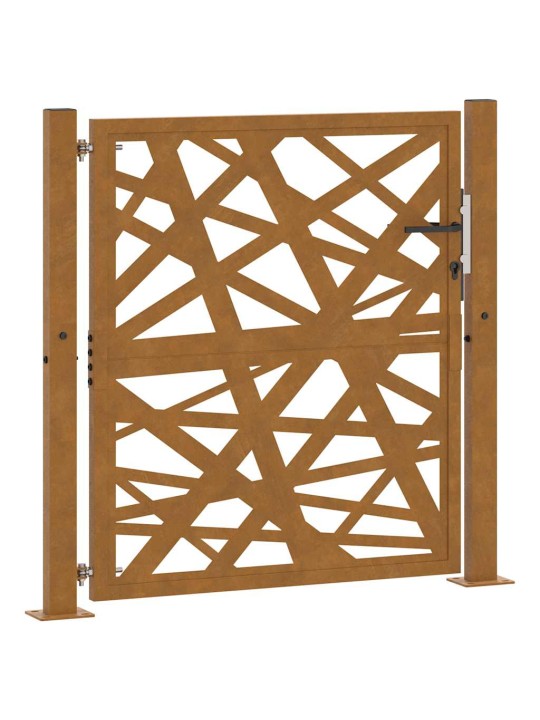 Puutarhaportti 105x105 cm weathering steel light design