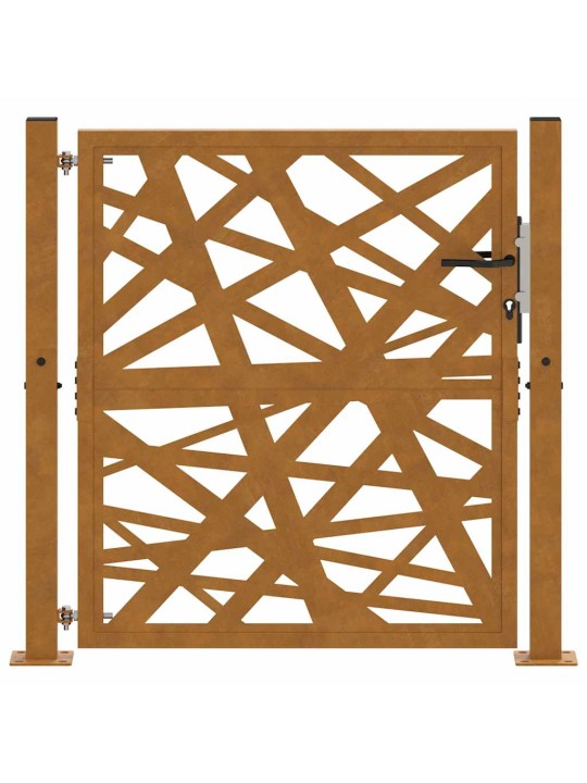 Puutarhaportti 105x105 cm weathering steel light design