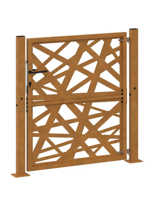 Puutarhaportti 105x105 cm weathering steel light design