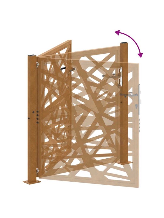 Puutarhaportti 105x105 cm weathering steel light design