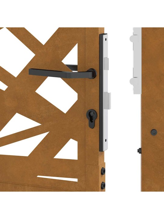 Puutarhaportti 105x105 cm weathering steel light design
