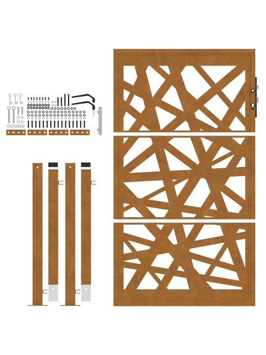 Puutarhaportti 105x155 cm weathering steel light design