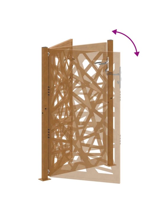 Puutarhaportti 105x155 cm weathering steel light design