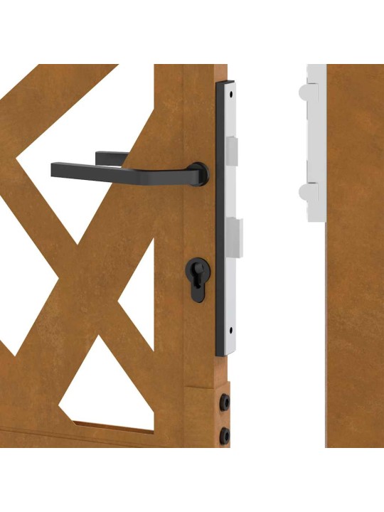 Puutarhaportti 105x155 cm weathering steel light design