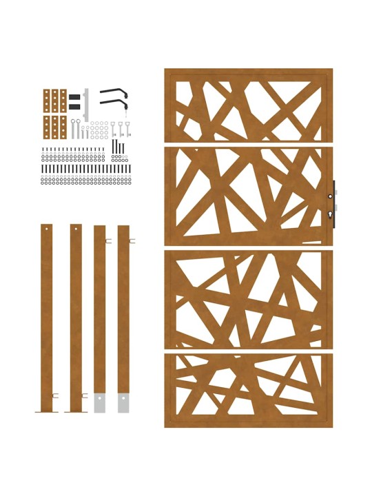 Puutarhaportti 105x180 cm weathering steel light design